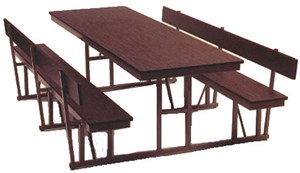 Standard Lunchroom Table (With Back)
