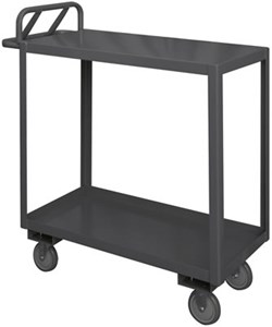 2 Shelf Stock Cart w/Ergonomic Handle & Lip Down