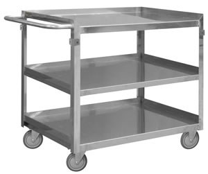 Stainless Steel Shelf Stock Carts, 600lbs Cap.