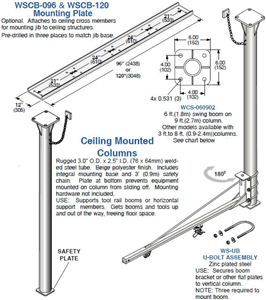 12" x 120" Mounting Plate for Ceiling Mtd Jib Kit
