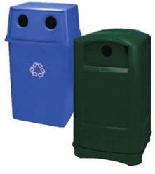 Plaza Paper Recycling Container, Dk Green