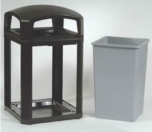 Container,Dome Top w/Lock Option,Black