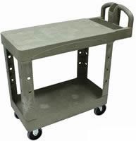 2-Shelf Utility Cart, 5" TPR Casters