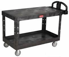 2-Shelf Utility Cart, 5" TPR Casters