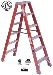 Fiberglass Twin Front Ladder, 12ft