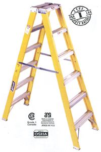 Fiberglass Twin Front Ladder, 10ft