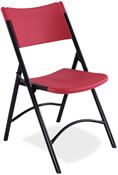 Red Blow Molded Plastic Folding Chairs (Qty of 4)