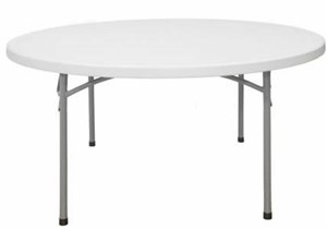 60" Blow Molded Round Folding Table