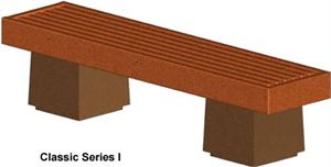 Concrete/Wood Bench,Douglas,72 x 16 1/2 x 17 1/2