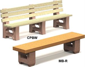 Concrete/Wood Bench,Douglas,96 x 21 1/2 x 31 1/2