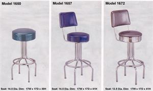 Diner Style Bar Stool with Upholstered Seat