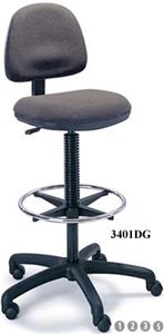 Precision Ext Height Adj Foot Ring Chair,Dark Gray