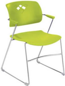 Flex Back Stack Chair, Grass (Carton of 4)