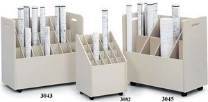 21 Compartment Wood Mobile Roll File