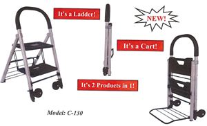 2-Step Aluminum Ladder/Cart