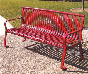 Metal Bench With Straight Back