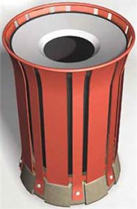 Steel Slat Waste Container With Concrete Base